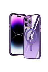 Apple iPhone 12 Pro Kılıf Stand Olabilen Şeffaf Sararmaz Magsafe Kapak - 1