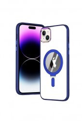 Apple iPhone 14 Kılıf Stand Olabilen Şeffaf Sararmaz Magsafe Kapak - 3