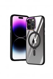 Apple iPhone 12 Pro Kılıf Stand Olabilen Şeffaf Sararmaz Magsafe Kapak - 5