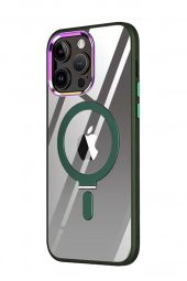 Apple iPhone 12 Pro Kılıf Stand Olabilen Şeffaf Sararmaz Magsafe Kapak - 8
