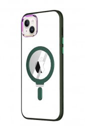 Apple iPhone 14 Kılıf Stand Olabilen Şeffaf Sararmaz Magsafe Kapak - 8