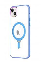 Apple iPhone 14 Kılıf Stand Olabilen Şeffaf Sararmaz Magsafe Kapak - 10