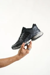 BA0590 Tarz Sneakers Ithal Taban Siyah Spor Ayakkabısı - 4