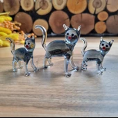 Veraart El Yapımı Murano Cam 3' lü Kedi Biblo - 6