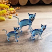 Veraart El Yapımı Murano Cam 3' lü Kedi Biblo - 3