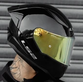 LS2 Rapıd 2 Race Parlak Siyah Full Face Motosiklet Kaskı Gold Camlı - 3