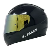 Ls2 Rapıd 2 Parlak Siyah Fullface Motosiklet Kaskı Gold Camlı - 1
