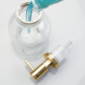 24518ES YUVARLAK CAM SIVI SABUNLUK SARI PİRİNC POMPALI 10X10X16CM 424ML thumbnail 6