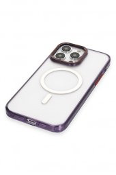 Apple iPhone 14 Pro Max Kılıf Aluminum Lens Cristal Clear Case - 7