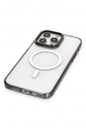 Apple iPhone 14 Pro Max Kılıf Aluminum Lens Cristal Clear Case - 12