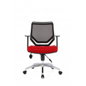 Herkese Mobilya Moreno Kırmızı Fileli Krom Çalışma Koltuğu Ofis Koltuğu - 1