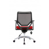 Herkese Mobilya Moreno Kırmızı Fileli Krom Çalışma Koltuğu Ofis Koltuğu - 5