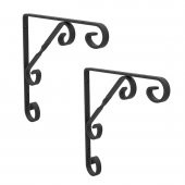 2 Adet Burgulu 15 x 15 cm Dekoratif Raf Altı Ayağı Konsol Siyah - 1