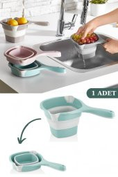 Flosoft Katlanabilir Maşrapa, Akordiyon İki Uçlu Saplı Maşrapa Yeşil - 1