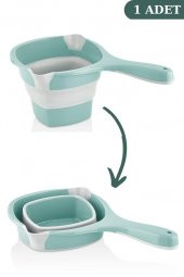 Flosoft Katlanabilir Maşrapa, Akordiyon İki Uçlu Saplı Maşrapa Yeşil - 2