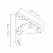 2 Adet Burgulu 20 x 20 cm Dekoratif Raf Altı Ayağı Konsol Beyaz - 2