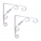 2 Adet Burgulu 20 x 25 cm Dekoratif Raf Altı Ayağı Konsol Beyaz - 1