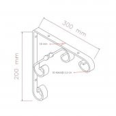 2 Adet Burgulu 20 x 30 cm Dekoratif Raf Altı Ayağı Konsol Siyah - 2