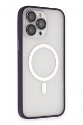 Apple iPhone 14 Pro Max Kılıf Lens Korumalı Mat Magneticsafe Magsafe Kapak - 1