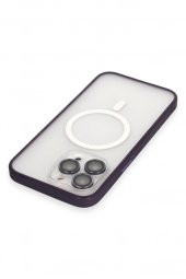 Apple iPhone 14 Pro Max Kılıf Lens Korumalı Mat Magneticsafe Magsafe Kapak - 3