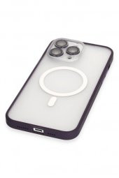 Apple iPhone 14 Pro Max Kılıf Lens Korumalı Mat Magneticsafe Magsafe Kapak - 4
