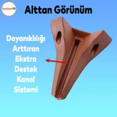Seher 1 Çift Avangart Mobilya Kanepe Koltuk Konsol Tv Ünitesi Ayağı 18 Cm Kahverengi Ayakları - 5