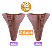 Seher 1 Çift Avangart Mobilya Kanepe Koltuk Konsol Tv Ünitesi Ayağı 18 Cm Kahverengi Ayakları - 1