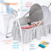 Huggy Cocoon Otomatik Sallanabilir Kumandalı Portatif Elektrikli Beşik - 3