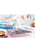 Flosoft Dikdörtgen Kek Pasta Börek Saklama Kabı, Kilitli Borcam Taşıma Kabı Büyük Boy 45cm - 6