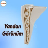 Seher 1 Çift Avangart Mobilya Kanepe Konsol Tv Ünitesi Koltuk Ayağı 18 Cm Krem Ayakları - 6