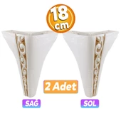 Seher 1 Çift Avangart Mobilya Kanepe Konsol Tv Ünitesi Koltuk Ayağı 18 Cm Krem Ayakları - 1