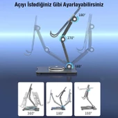 Polham 360 Derece Dönebilen Yüksekik ve Açı Ayarlı Katlanabilir Tablet, Telefon Standı, Dayanıklı - 4