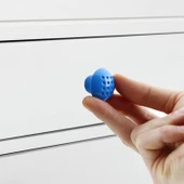 Noktalı Mantar Düğme Kulp Çekmece Bebek Çocuk Genç Odası Dolap Kapak Kulpu Kulbu Mavi Metal Kulp thumbnail 2