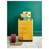 Çekmeceli Çelik Ofis-Makyaj-Eşya Düzenleyici MeridyenDukkan Keson Hardal Sarı Renk 42x61 Cm Tekerlekli Meridyendukkan - 8