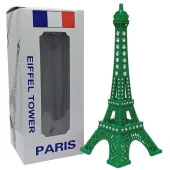 Metal Paris Eyfel Kulesi Yeşil Kristal Taşlı 18cm thumbnail 1