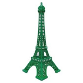 Metal Paris Eyfel Kulesi Yeşil Kristal Taşlı 18cm thumbnail 3