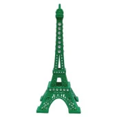 Metal Paris Eyfel Kulesi Yeşil Kristal Taşlı 18cm thumbnail 4