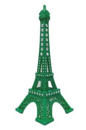 Metal Paris Eyfel Kulesi Yeşil Kristal Taşlı 18cm thumbnail 9
