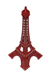Metal Paris Eyfel Kulesi Kırmızı Kristal Taşlı 18cm thumbnail 10