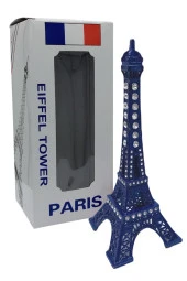 Metal Paris Eyfel Kulesi Mavi Kristal Taşlı 18cm thumbnail 6