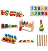 Ahşap Oyuncak 8 Lİ Kavram Seti Montessori Eğitim Materyalleri - 1