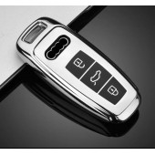 AUDI A3 A4 A5 A6L A7 A8 C8 Q8 D5 E-TRON TPU ANAHTAR KILIF (GÜMÜŞ) thumbnail 2