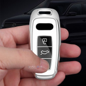AUDI A3 A4 A5 A6L A7 A8 C8 Q8 D5 E-TRON TPU ANAHTAR KILIF (GÜMÜŞ) thumbnail 3