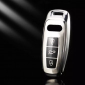 AUDI A3 A4 A5 A6L A7 A8 C8 Q8 D5 E-TRON TPU ANAHTAR KILIF (GÜMÜŞ) thumbnail 7