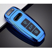 AUDI A3 A4 A5 A6L A7 A8 C8 Q8 D5 E-TRON TPU ANAHTAR KILIF (MAVİ) thumbnail 2