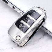 AUDI A1 A3 A4 A6 Q2 Q5 Q7 TPU ANAHTAR KILIF (GÜMÜŞ) thumbnail 1