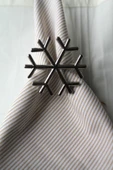 6 Adet Gümüş Kar Tanesi Peçete Halkası - Napkin Ring - 3