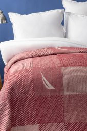 Nautica Home Aegina Kırmızı Çift Kişilik Patch Pamuk Battaniye - 1