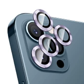 iPhone 11 Pro Max Kamera Lens Koruyucu Cam Metal Kenarlı 3lü Set - 4