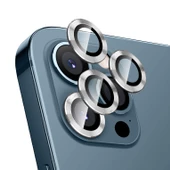 iPhone 11 Pro Max Kamera Lens Koruyucu Cam Metal Kenarlı 3lü Set - 3